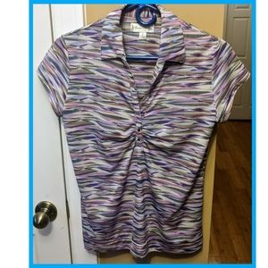EUC SPORTS HALEY V-NECK GOLF SHIRT SIZE SMALL